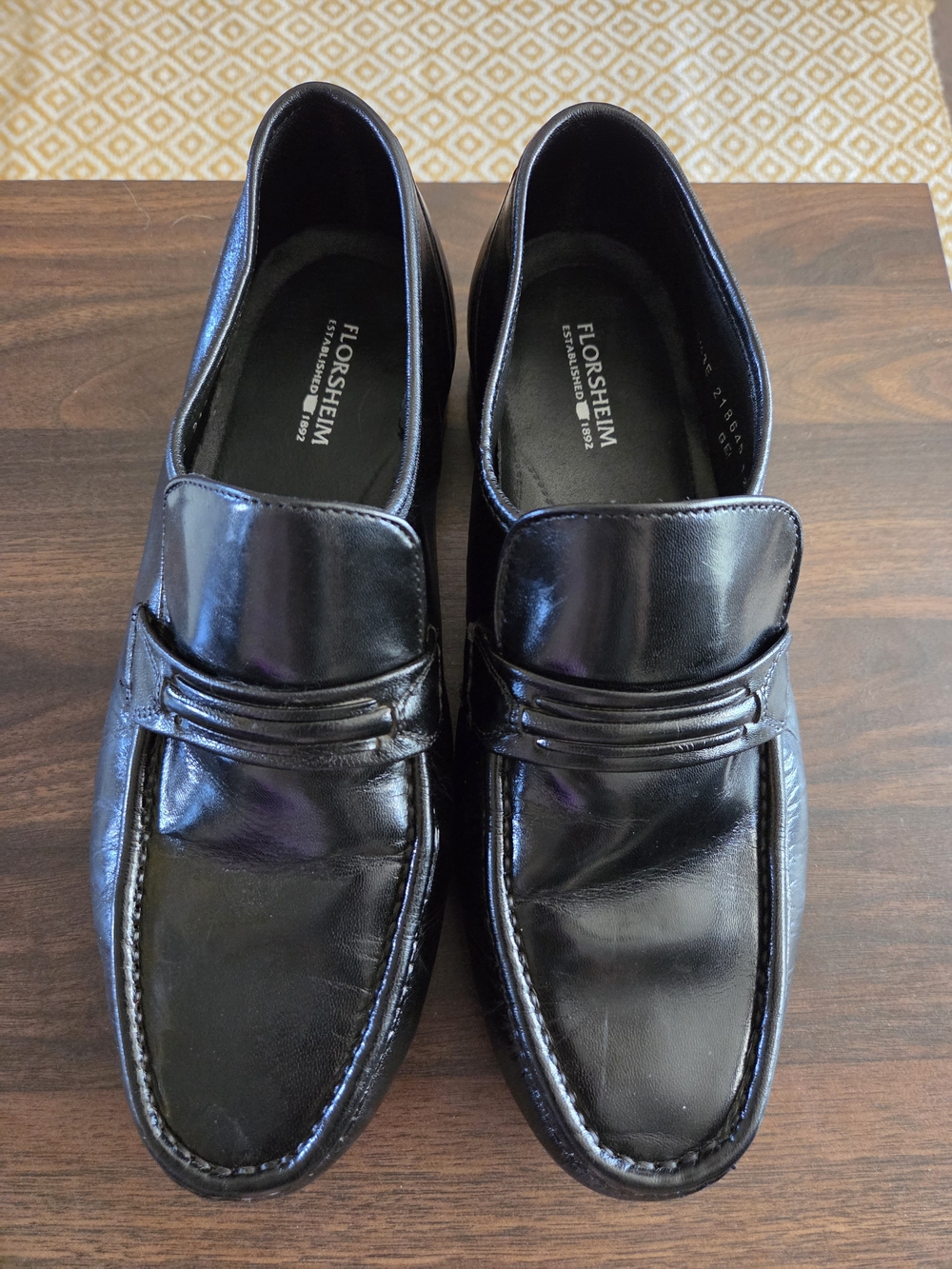 Florsheim Men's Black Leather Slip-On Loafers